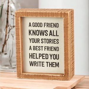 New - A Good Friend Inset Box Sign